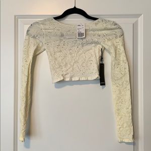 Forever 21 White Lace Crop Top